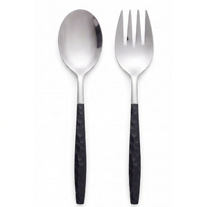 <b>Black</b> Handle <b>Cutlery</b> <b>Set</b> in Stainless Steel With Sleek Design Perfect For Weddings Flatware And Modern Tableware <b>Sets</b> - Product Image 1