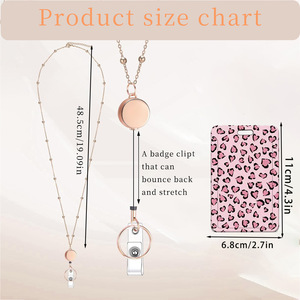 Cross-border gift company, luxury gift beaded necklace, gold retractable easy-pull buckle, embossed <b>ID</b> card UV card <b>holder</b> - Product Image 2