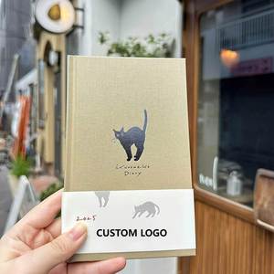 2025 Cartoon Cat Minimalist Sunday Schedule Thermal Binding B6 Leather Hardcover Customizable Digital Printing Travel Notebook - Product Image 4