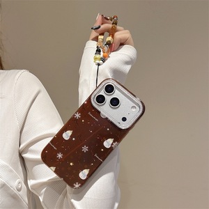 Custodia per telefono nuova XP1093 con sfondo rosso vino, stelle, fiocchi <span class=keywords><strong>di</strong></span> neve e pupazzo <span class=keywords><strong>di</strong></span> neve, compatibile con <span class=keywords><strong>iPhone</strong></span> 17/16 Pro Max/15/14 - Product Image 3