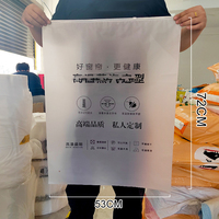 Sac transparent givré à fermeture éclair en plastique PE de grande taille pour vêtements, doudoune, rideau, emballage avec logo