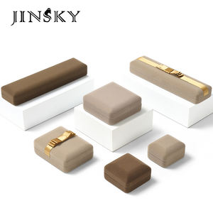 Boîte de rangement pour bijoux en velours Jinsky, boîte à nœuds plats pour bagues, boucles d'oreilles, pendentifs, bracelets, pour l'emballage de bijoux - Product Image 2