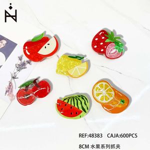 Pinces à cheveux en acrylique de 8 cm de la série ZiX Fruit, accessoire décontracté pour femmes et filles - Product Image 3