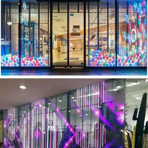 จอแสดงผล LED วิดีโอวอลล์แบบโปร่งใสสำหรับภายนอกอาคาร สีสันสดใส ความสว่าง <span class=keywords><strong>9000cd</strong></span>/ตร.ม. รับประกัน 3-5 ปี เหมาะสำหรับบาร์ - Product Image 6