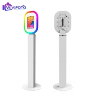 WIVIFOTO Coque de cabine photo ovale 12,9 pouces avec support et télécommande Wi-Fi, compatible iPad et idéale pour les événements