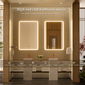 Specchio da Bagno Antiappannamento con Illuminazione Frontale Dimmerabile, Funzione Memoria, Cornice Dorata, Specchio LED da Parete - Product Image 4