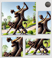 Statues de couple dansant en bronze personnalisées pour l'extérieur, sculptures en métal, décorations de jardin et ornements
