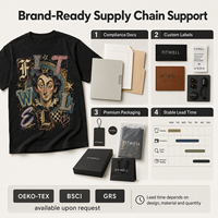 T-shirt personnalisé OEM ODM avec motif de dessin animé unique pour marque de streetwear, impression de lettres en strass, tee-shirt décontracté pour homme