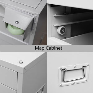 Armoire de rangement moderne A1 en métal pour cartes, 15 tiroirs, grandes roues d'organisation de dessin en papier pour bureau à domicile, sous-sol, hôpital - Product Image 3