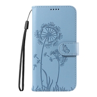Étui portefeuille en cuir PU Dandelion pour iPhone 17 16E 16 15 Pro 14 13 12 Mini 11 Pro Max X XS XR 7 8 Plus 6 – Coque de téléphone Papillon