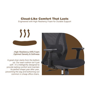 Silla de Oficina Ejecutiva Ergonómica de Malla <span class=keywords><strong>ADINO</strong></span> Serie M18 con Reposacabezas Ajustable - Diseño Moderno - Product Image 3