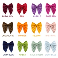 Nœuds multicolores en velours pour animaux de compagnie, nœuds de collier à longue queue de couleur unie, accessoires élégants pour chiens et chats, décoration quotidienne