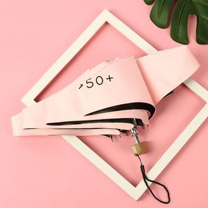 Parapluie de poche compact 5 plis anti-UV UPF50+ pour femme, parapluie publicitaire avec logo pour promotion - Product Image 2