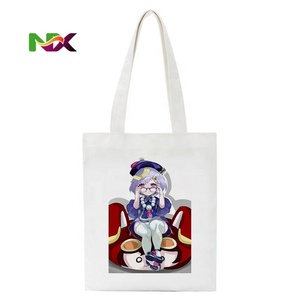 Sac fourre-tout en toile imprimé anime Genshin Impact Qiqi Zombie Girl, style Harajuku, sac à main tendance pour le shopping - Product Image 6