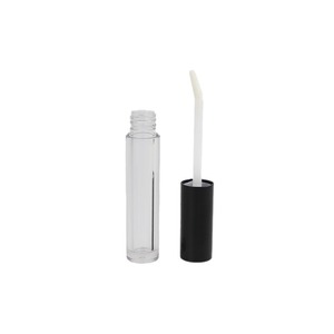 Tubos de brillo labial transparentes de PETG de 4 ml con tapa negra y aplicador para envasado de cosméticos recargables - Product Image 3