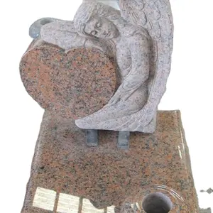 中国直接工厂斯洛文尼亚风格廉价灰色传统人造花岗岩墓碑
