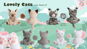 Peluche Gatto Seduto <span class=keywords><strong>Baby</strong></span> Friends 20cm, Giocattolo Morbido Anime, Pupazzo Comforter Antistress con Imbottitura in PP, Personalizzabile ODM, Confezione OPP - Product Image 6