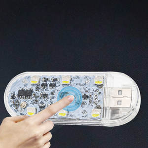 Lampe tactile à <span class=keywords><strong>LED</strong></span> Mini éclairage intérieur de <span class=keywords><strong>voiture</strong></span> sans fil Lampe de lecture de plafond de toit automatique Chargement USB Ampoules d'ambiance - Product Image 6