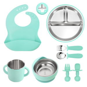 Wholesale Stainless Steel <b>Toddler</b> Plate and Silicone Feeding Set for Safe Nursing and Weaning - Product Image 2