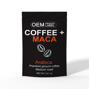 กาแฟบดผสมมาคา อาราบิก้าคั่วกลาง ยี่ห้อ OEM ODM รับผลิตสินค้าภายใต้แบรนด์ของคุณเอง ช่วยเพิ่มพลังงานอย่างเป็นธรรมชาติ - Product Image 1