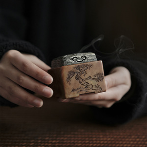 Shoushan Stone Incense Burner Hand Carved With <b>Tin</b> Lid For Tea Ceremony And Religious Use - Product Image 2
