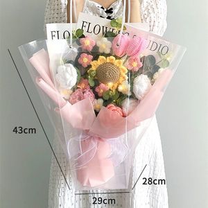 Bouquet di Girasoli in Filato Lavorato a Maglia, Grande Formato, <span class=keywords><strong>Regalo</strong></span> Creativo per <span class=keywords><strong>Compleanno</strong></span> della <span class=keywords><strong>Fidanzata</strong></span> o San Valentino - Product Image 1