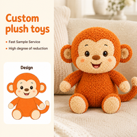Peluche de Mono con Logotipo Personalizado, Adorable Muñeco de Peluche de Mono de Dibujos Animados, Cojín Súper Suave, Regalo para Niños