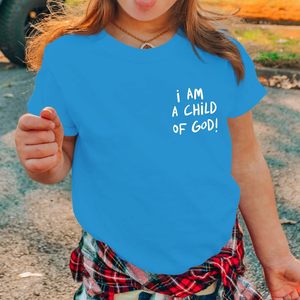 Camiseta FOXA I Am A Child Of God para niños y niñas, camiseta gráfica de algodón religiosa cristiana, Top de verano, corte Regular Unisex - Product Image 2