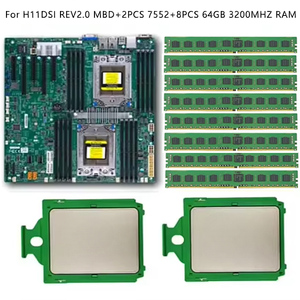 Juego de placa base con procesador SP3 de servidor 2u personalizado H11DSI MBD + 2 uds 7K62 + 4 Uds 16G 3200MHZ + 2 uds enfriador + 2 uds 16TB SATA HDD - Product Image 2