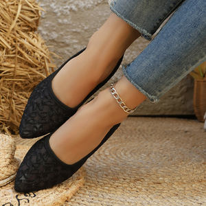 Confortable automne femmes <span class=keywords><strong>bateau</strong></span> chaussures sans lacet bout pointu antidérapant plat mode chaussures grande taille pour les fêtes de mariage - Product Image 5