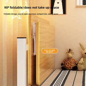 <span class=keywords><strong>Lit</strong></span> superposé pliable gain de place avec bureau informatique intégré, plateau large et rétractable pour rangement, table d'écriture suspendue pour dortoir - Product Image 3