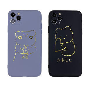 Funda de teléfono de lámina dorada personalizada, OEM, fabricante chino, bronce, estampado dorado, para PC, marrón, con Corazón dorado - Product Image 1