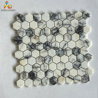 Mosaïque hexagonale en marbre violet Bulgari, mosaïque en pierre en forme de nid d'abeille pour la décoration des murs et des sols, design moderne de luxe