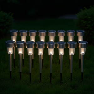 24 Luces LED Solares de Aluminio para Jardín, 5W, 4100K, Blanco Neutro, Clasificación IP54, con Pantallas de Vidrio, para Caminos de Jardín Exteriores - Product Image 2