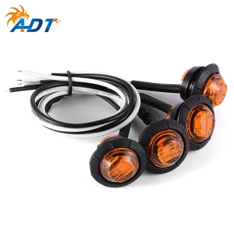 ADT 3 couleurs disponibles LED Rond Marqueur et Clairance 12V A MENÉ LA lumière de camion rond côté dégagement de marqueur