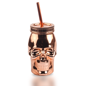 Vaso de Plástico Ecológico de 16 Onzas con Diseño de Calavera, Vaso de Plástico con Tapa y Pajita para Adultos, Novedad para Halloween - Product Image 3