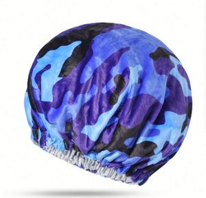 Bonnets en velours avec doublure en satin, bonnet de sommeil en soie, bonnet double couche pour cheveux bouclés, nuit - Product Image 3