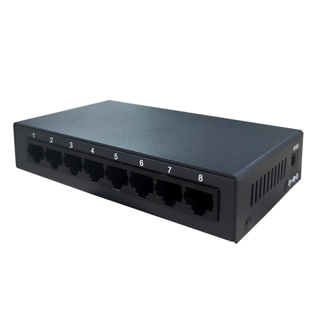 OEM&ODM Best Price 8 Ports 10/100 Mbps Ethernet Switch Iron Shell 8 RJ45 QoS VLAN Support Stackable Gigabit Ethernet Switch