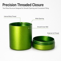Pot de stockage hermétique en aluminium portable de 75 ml avec bouchon à vis, récipient cylindrique en aluminium multi-usages pour épices, café, thé
