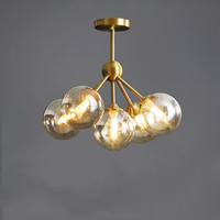 Lampes suspendues de chevet de chambre de Style moderne nordique petit lustre en verre avec 3/5 ampoules G9 intérieur lumineux pour la maison