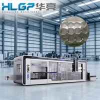 Machine de thermoformage mécanique à trois stations HUALIANG 750x600mm, 45 cycles/min, matériaux PS/PET/PP/PVC/HIPS, 120mm max.