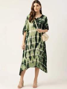 ชุดเดรสผ้าฝ้ายย้อมสีแบบไท-ได รุ่น Emerald Breeze ความยาวระดับเข่า สไตล์โบฮีเมียน ลำลอง สวยสง่าแบบง่ายๆ ราคาขายส่ง - Product Image 4