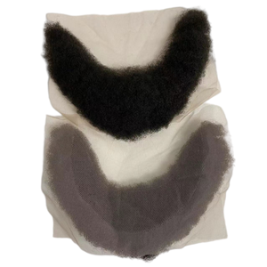 Cheveux humains vierges européens de 6 pouces, <span class=keywords><strong>style</strong></span> <span class=keywords><strong>afro</strong></span> 1b #   Barbes en dentelle 7x22cm pour hommes noirs - Product Image 4