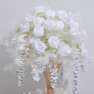 60cm Simulation Fog Embroidered Ball Rose Ball Wedding <b>Table</b> Placement Flower <b>Decoration</b> Flower Ball Artificial Plastic Plant - Product Image 1