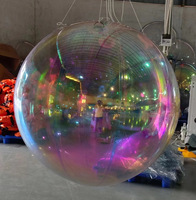 Pelotero inflables dmuchaniec argent grand événement décoration pvc ballon flottant noël gonflables caméléon boule miroir