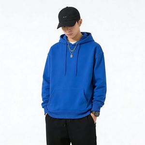 Sudadera con capucha de cuello redondo y manga larga de algodón puro de alta resistencia de 320 g con impresión de logotipo, sudadera personalizada para hombre y mujer de primavera y otoño - Product Image 6