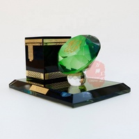 Offre spéciale, modèle de mosquée Madina en cristal, modèle Kaaba avec diamant vert, coffret cadeau islamique pour le Ramadan CMD-08A