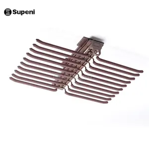 Supeni China supplier Wardrobe Accessories Top Mounted Pull out Double Row Pants Rack Trousers Rack