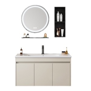 Meuble-lavabo de salle de bain haut de gamme de style européen avec fonction de rangement, meuble-lavabo de salle de bain avec miroir LED intelligent - Product Image 4