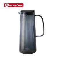 Carafe à eau en verre résistant à la chaleur et au froid avec couvercle, ensemble de carafe à eau en verre avec tasses, pichet d'eau en verre de couleur